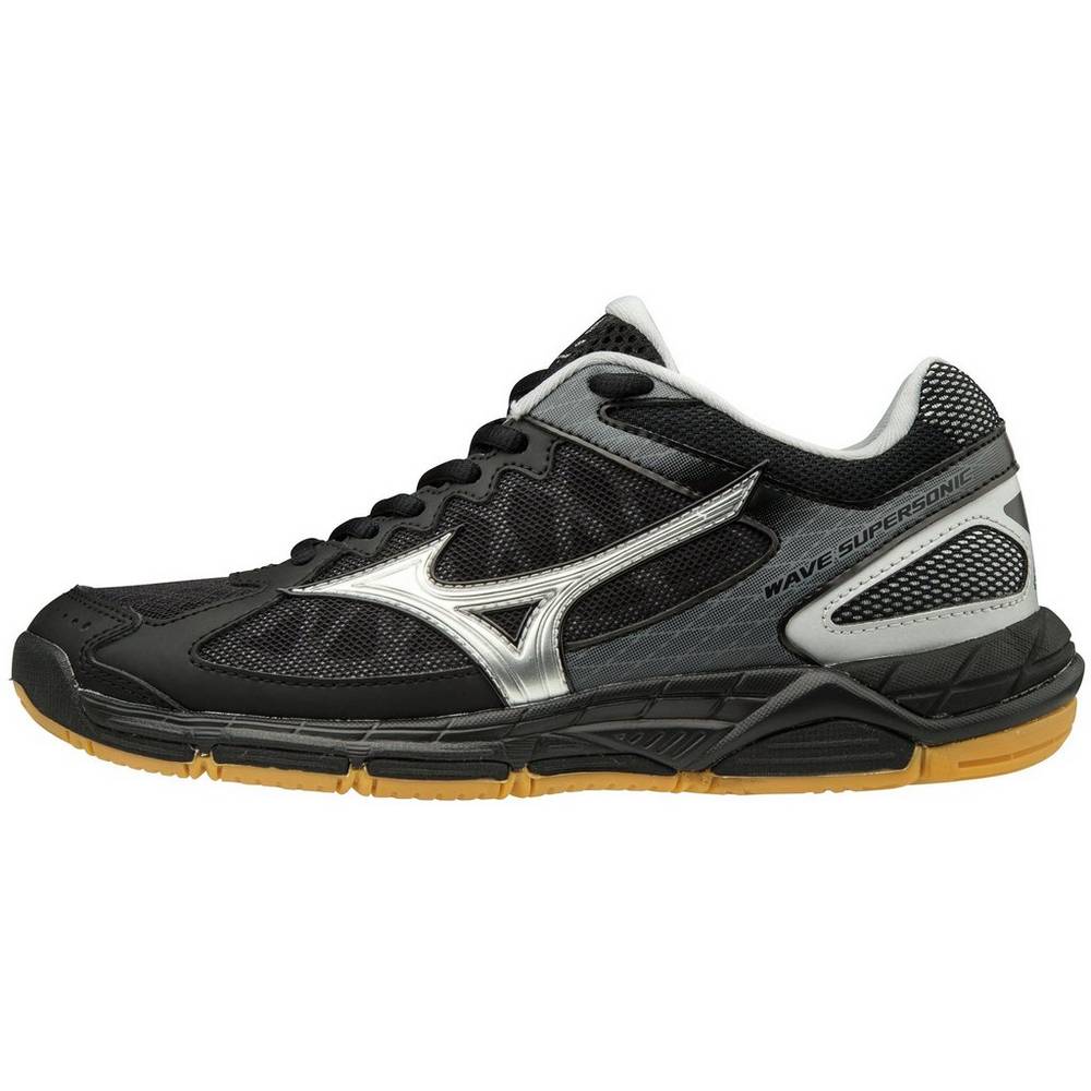 Womens Mizuno Wave Supersonic Volleyball Shoes Black/Silver Philippines (XGYHOC612)